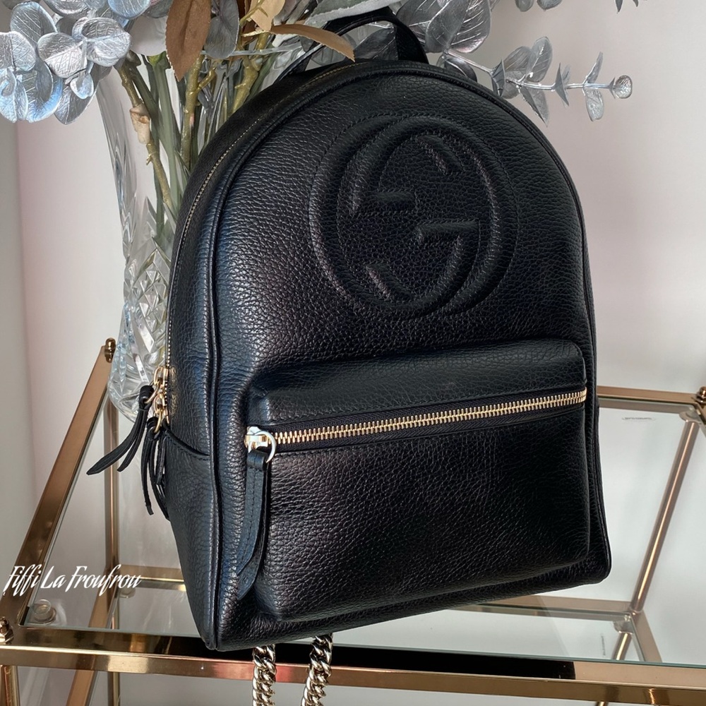 Authentic Gucci Black Leather Backpack - Picture 3 of 16